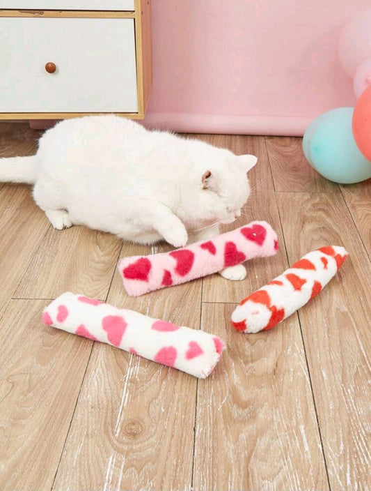 Set of soft toys for kittens with hearts