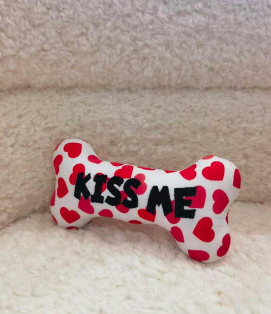 Soft toy bone with hearts