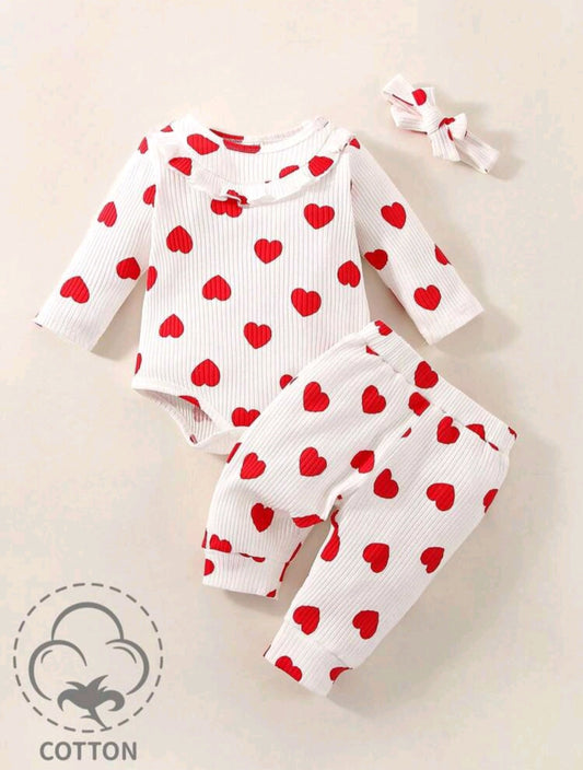 Baby costume with hearts