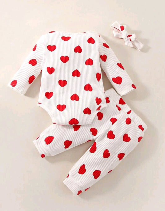Baby costume with hearts