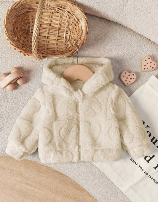 Plush sweater-coat for babies with a hood 💕