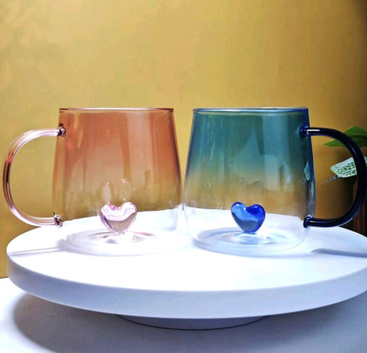 Стеклянные стаканчики с сердцем внутри 💖💙