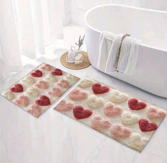 Soft rug "Hearts" - warmth for your bathroom or home space 💗