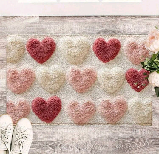 Soft rug "Hearts" - warmth for your bathroom or home space 💗