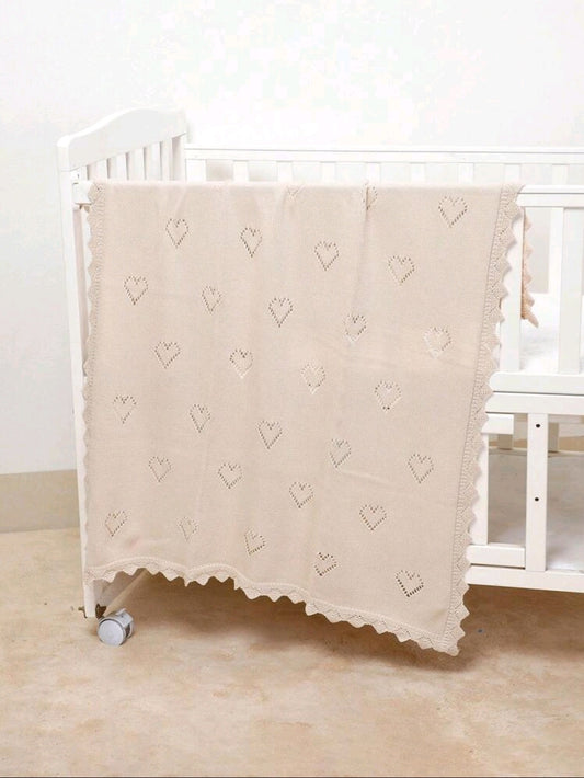 Cotton baby blanket with hearts – natural softness for your little one 💞👶