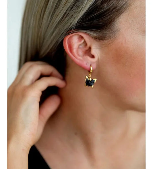 „Drugeliai” porceliano auskarai