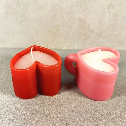 Heart-shaped candle