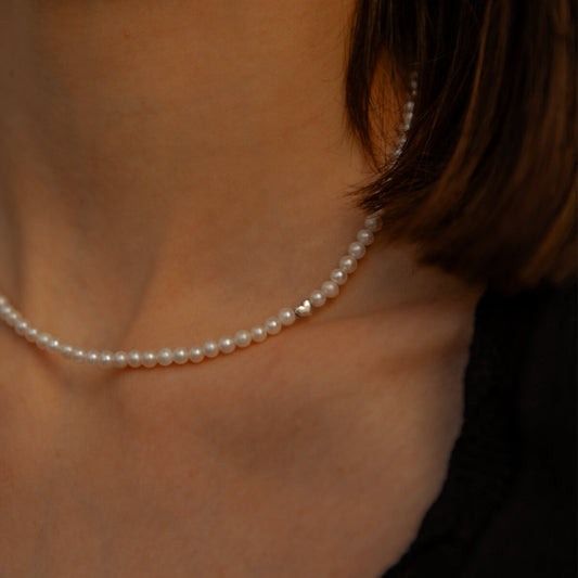 Upinių Perlų Vėrinys AMORE  sidabras 925