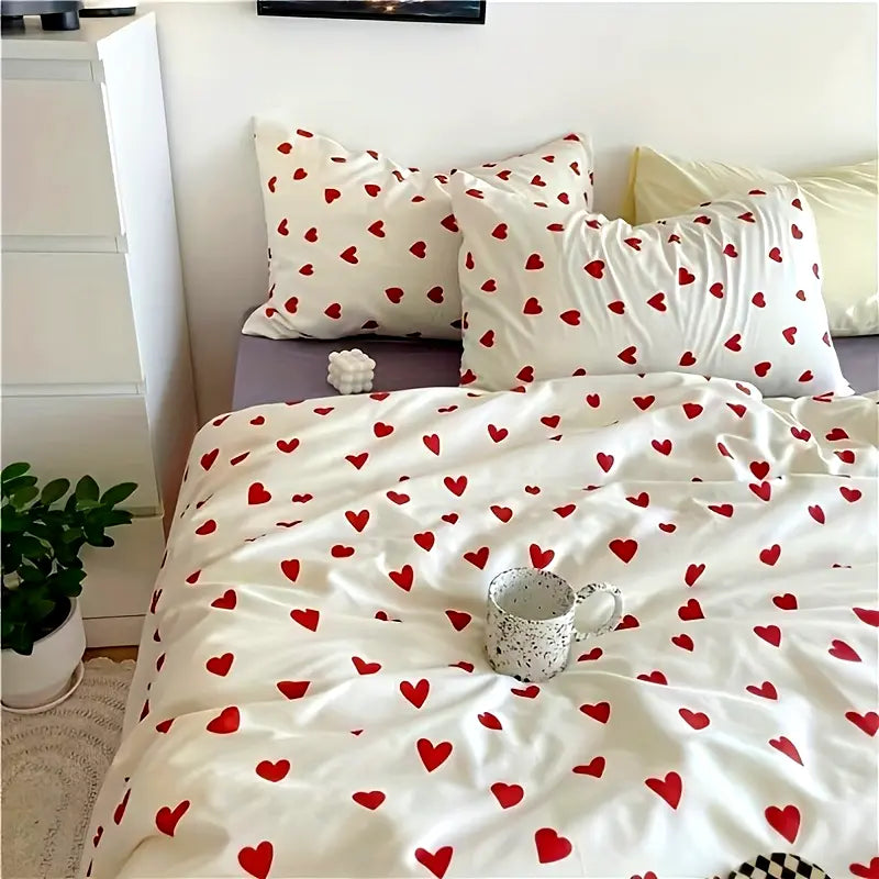 Хлопковое постельное белье с сердечками Comforterio™
