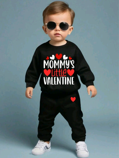 Костюм для мальчика "Mommy's Little Valentine" черный с сердечками (6 месяцев - 3 года) 🖤❤️