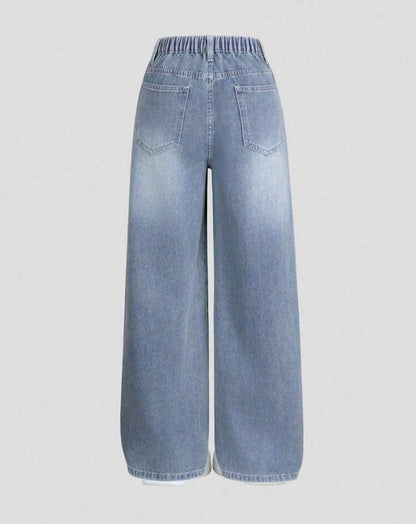 Расклешенные джинсы с розовыми сердечками 💖👖