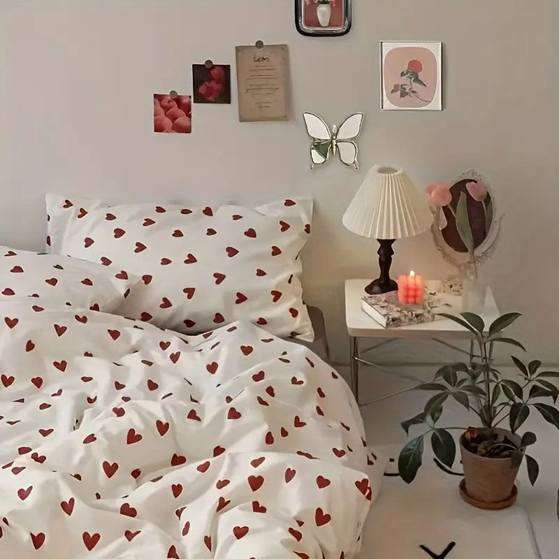 Хлопковое постельное белье с сердечками Comforterio™