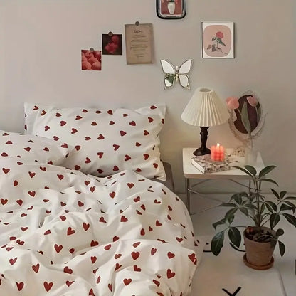 Хлопковое постельное белье с сердечками Comforterio™