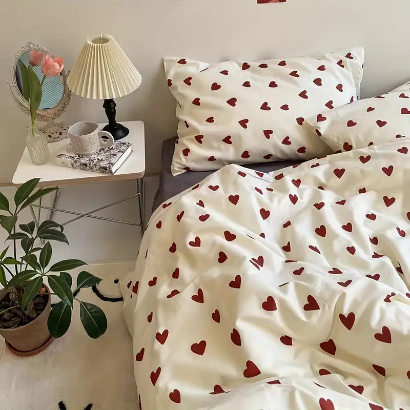 Хлопковое постельное белье с сердечками Comforterio™