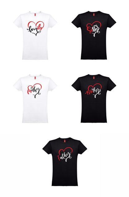 Unisex marškinėliai su širdele ir pasirinktinu užrašu