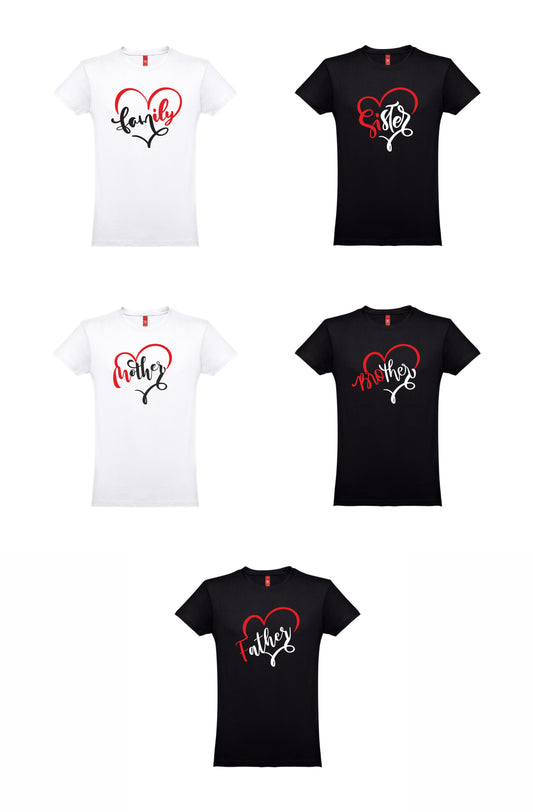 Unisex marškinėliai su širdele ir pasirinktinu užrašu