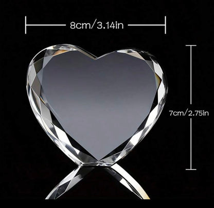 Personalizuota krištolinė širdis su nuotrauka