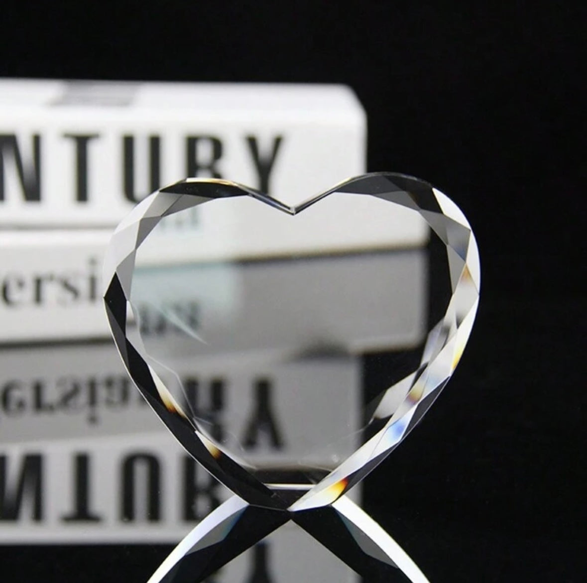 Personalizuota krištolinė širdis su nuotrauka