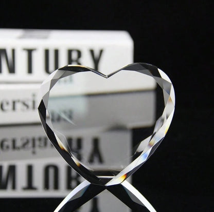 Personalizuota krištolinė širdis su nuotrauka