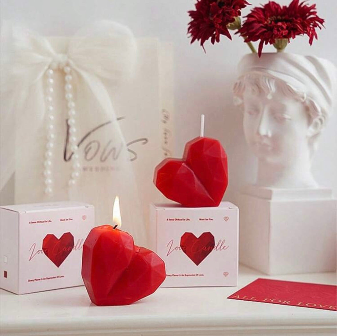 💖 Красная свеча в форме сердца "Любовь" 💖