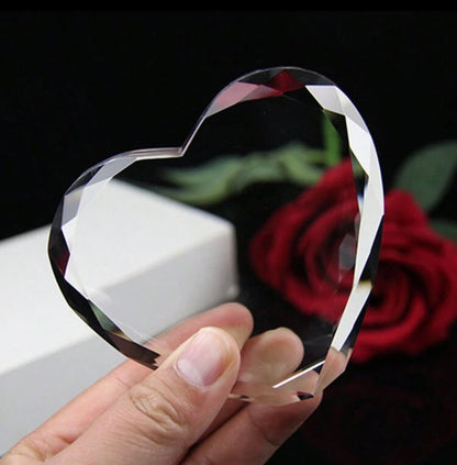 Personalizuota krištolinė širdis su nuotrauka