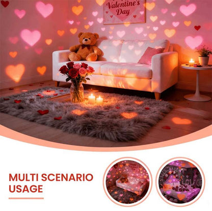 LED projektorius „Širdelės“ – romantiška šviesos dekoracija