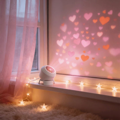 LED projektorius „Širdelės“ – romantiška šviesos dekoracija