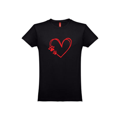 Unisex marškinėliai su širdele ir gyvūnėlio pėdutėmis