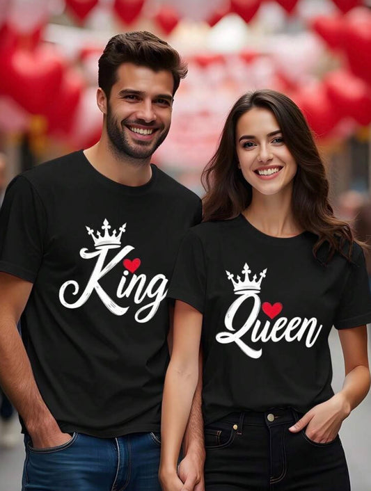 Marškinėliai poroms „KING &QUEEN“