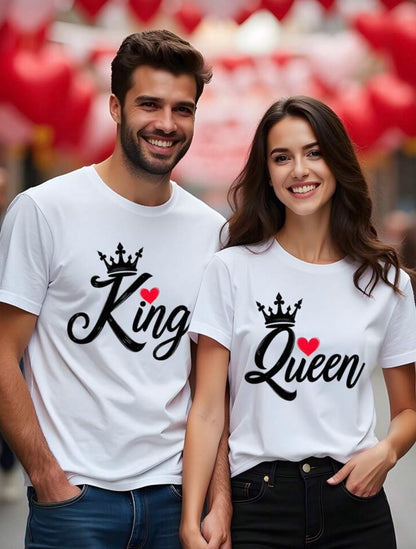 Marškinėliai poroms „KING &QUEEN“