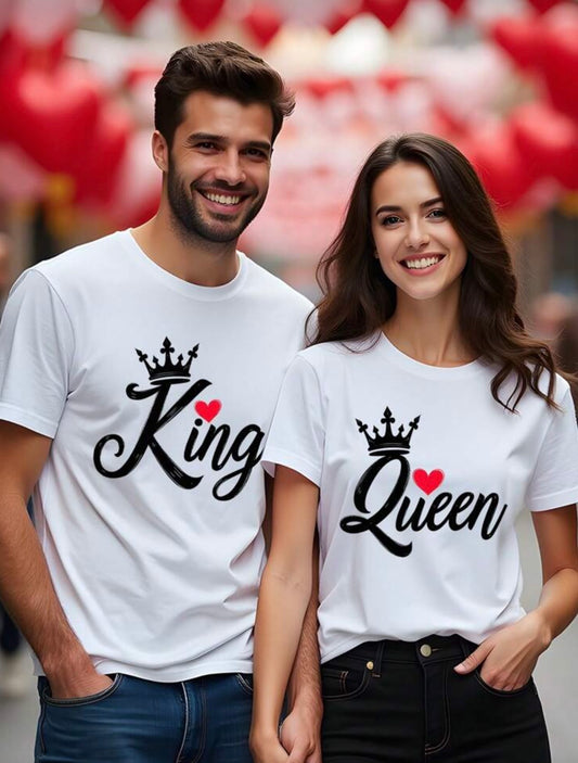 Marškinėliai poroms „KING &QUEEN“