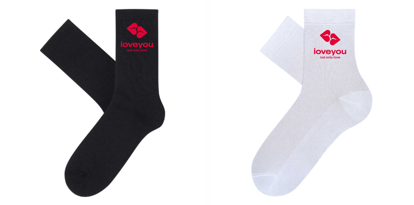 Aukščiausios kokybės medvilninės kojinės su „Iloveyou.lt“ logotipu 💖