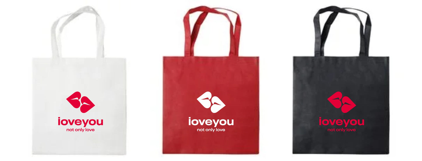 Neausto audinio maišeliai su rankenomis – ILOVEYOU.lt