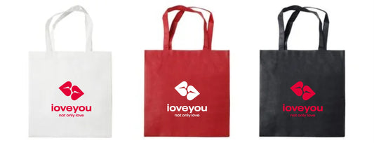 Neausto audinio maišeliai su rankenomis – ILOVEYOU.lt