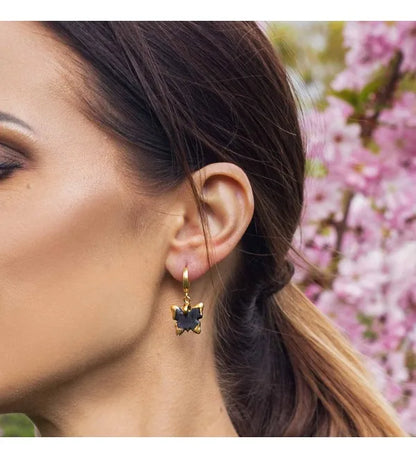 „Drugeliai” porceliano auskarai