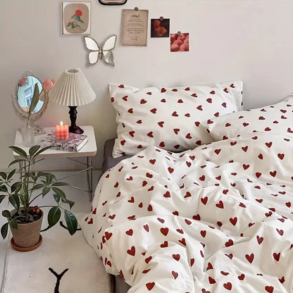 Хлопковое постельное белье с сердечками Comforterio™
