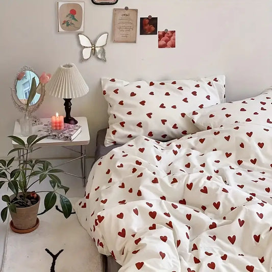Хлопковое постельное белье с сердечками Comforterio™