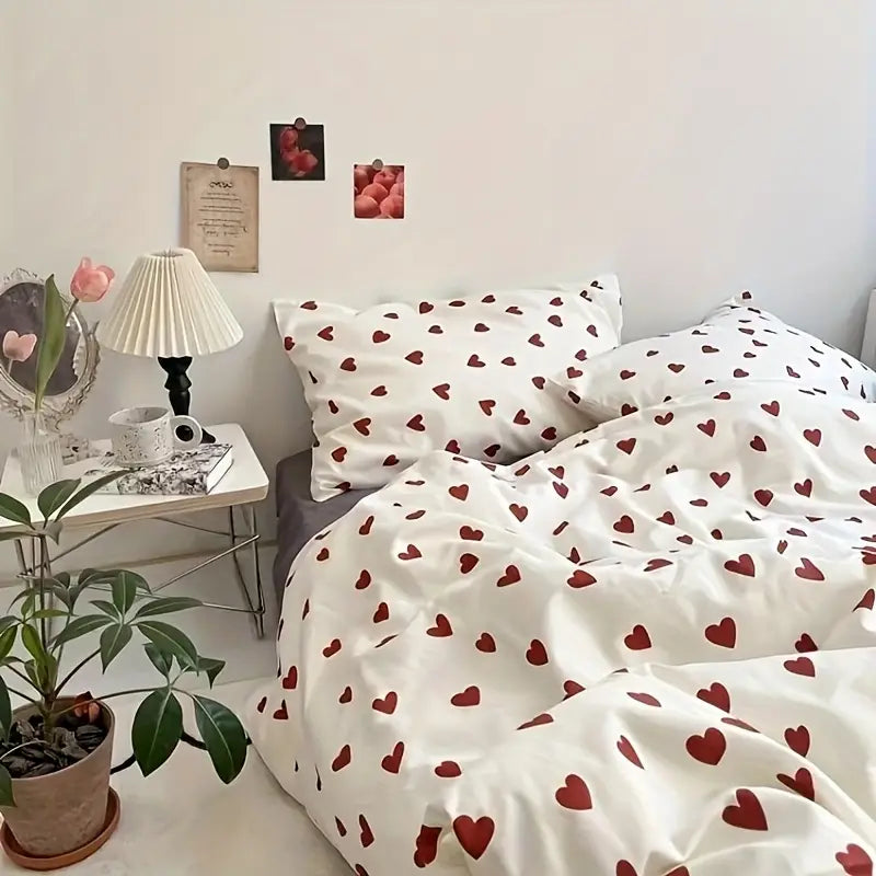 Хлопковое постельное белье с сердечками Comforterio™