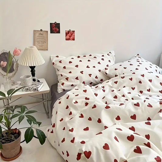 Хлопковое постельное белье с сердечками Comforterio™