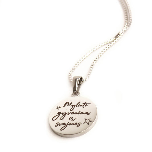 Pakabukas su grandinėle Mylinti gyvenimą ir svajones