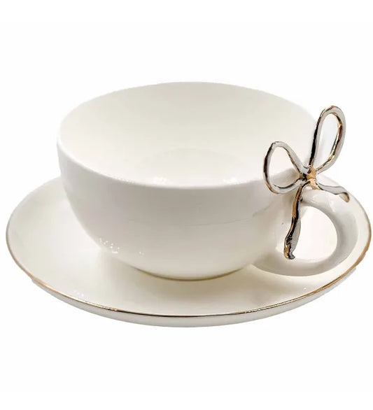 Puodelis su lėkštute „Kaspinėlis”