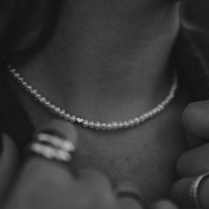 Upinių Perlų Vėrinys AMORE  sidabras 925