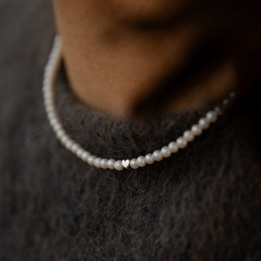 Upinių Perlų Vėrinys AMORE  sidabras 925