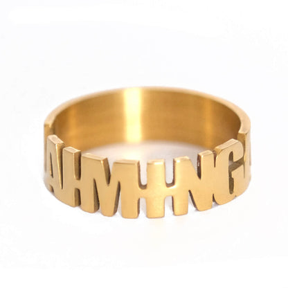 Žiedas LAIMINGA aukso spalvos