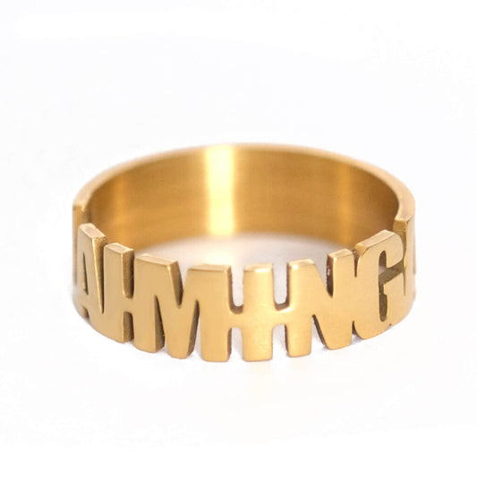 Žiedas LAIMINGA aukso spalvos