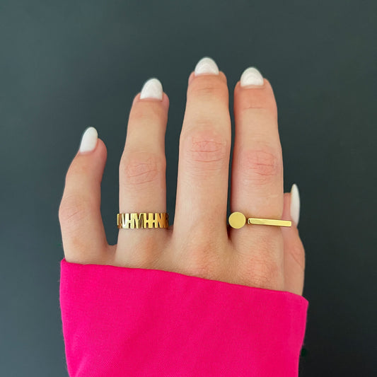 Žiedas LAIMINGA aukso spalvos